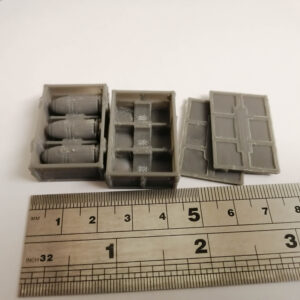 Ammo box with lid scatter terrain next to ruler