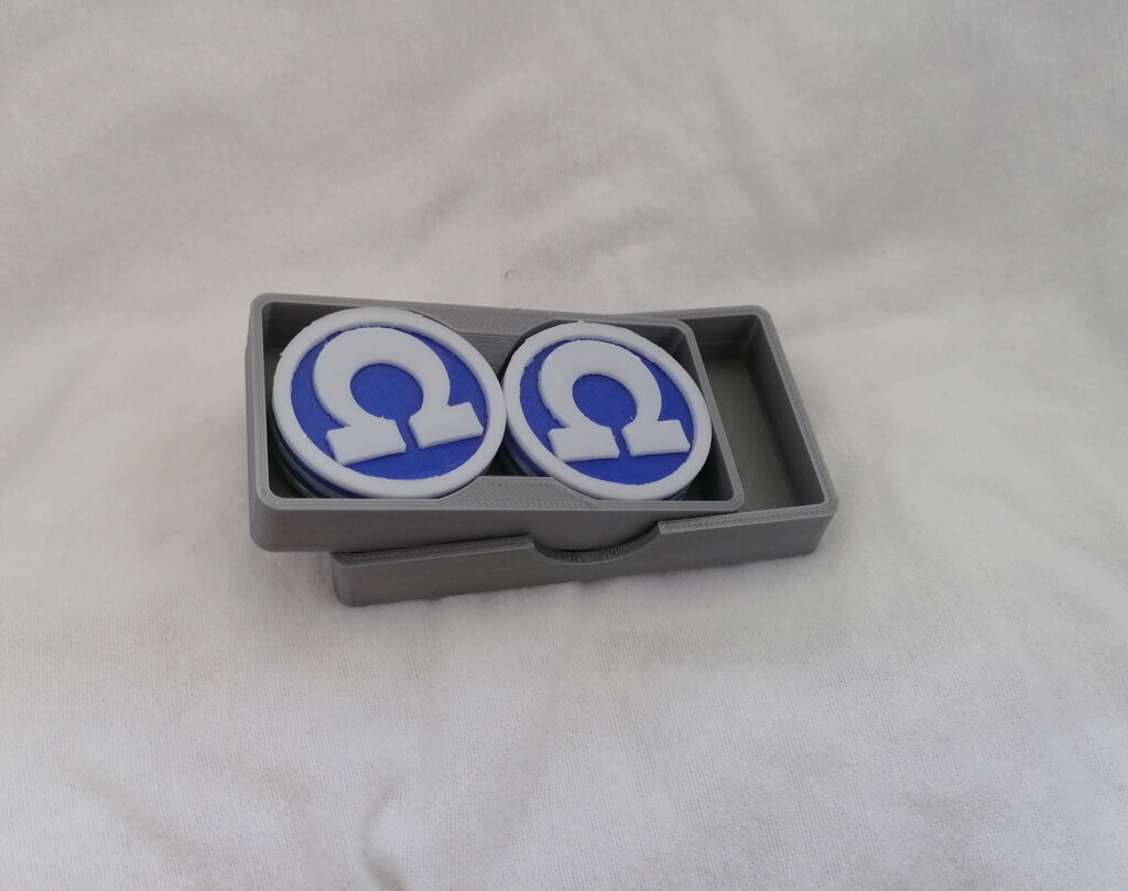 40mm Silver Flat Objective Marker Case With Example UltraMarine Markers