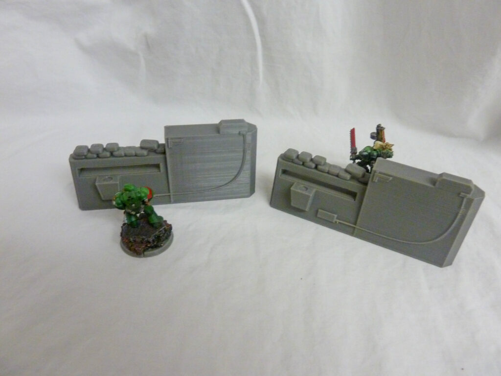 2 Defensive barricade terrain scatter pieces back view