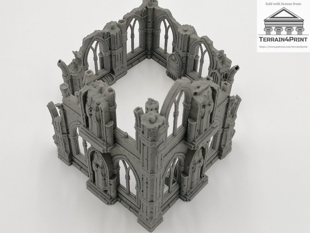 Gothic Scifi Ruin Building for 28mm Tabletop Wargaming Top Down