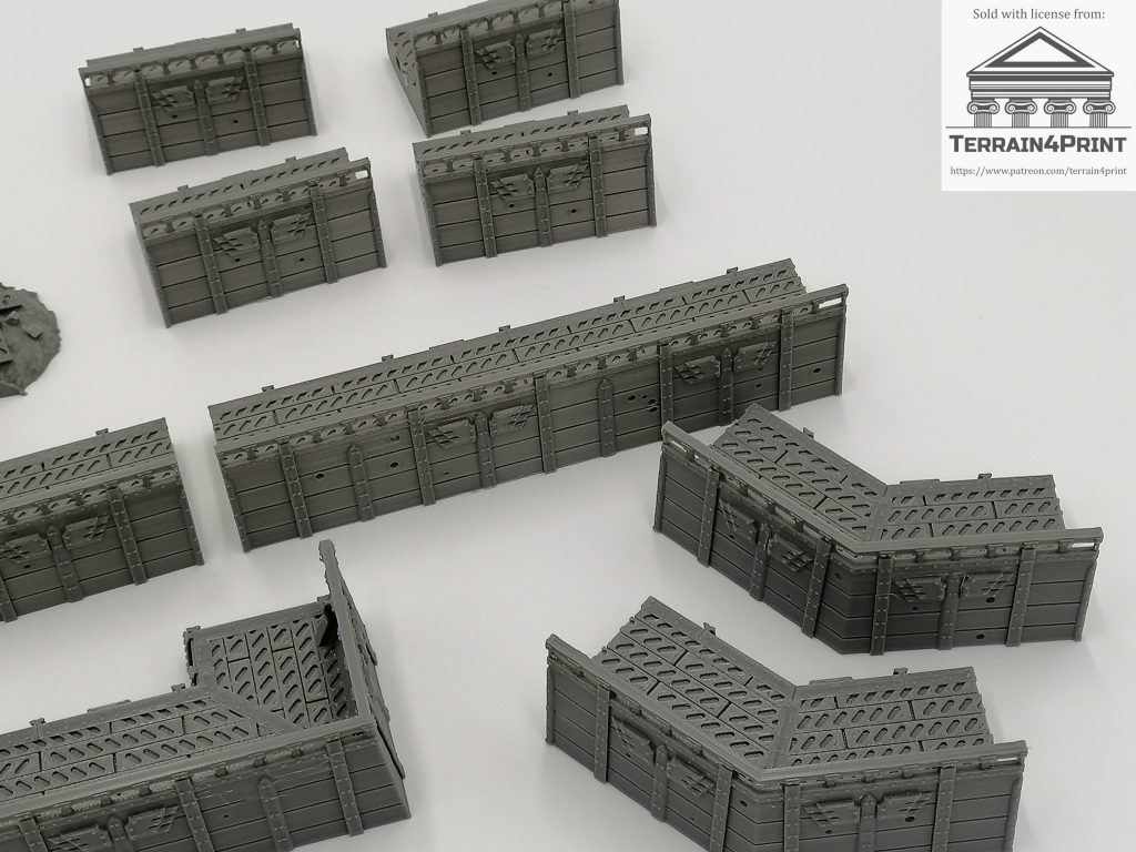 Close up of Trench Line Modular Barricade Set in Separate Individual Pieces 2