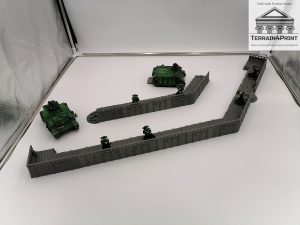 Trench Line Modular Barricade Set for Table Top War Gaming in Arrange into Two Trenches