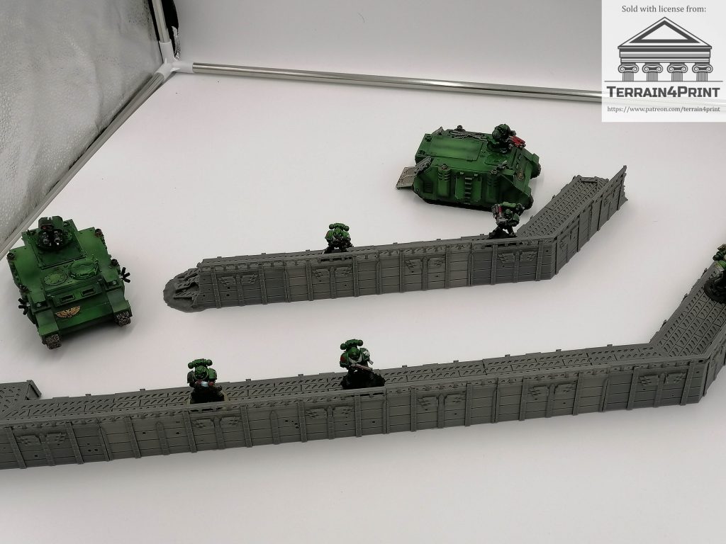 Trench Line Modular Barricade Set for Table Top War Gaming in Arrange into Two Trenches Close up