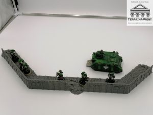Trench Line Modular Barricade Set for Table Top War Gaming Arranged into a Small Trench